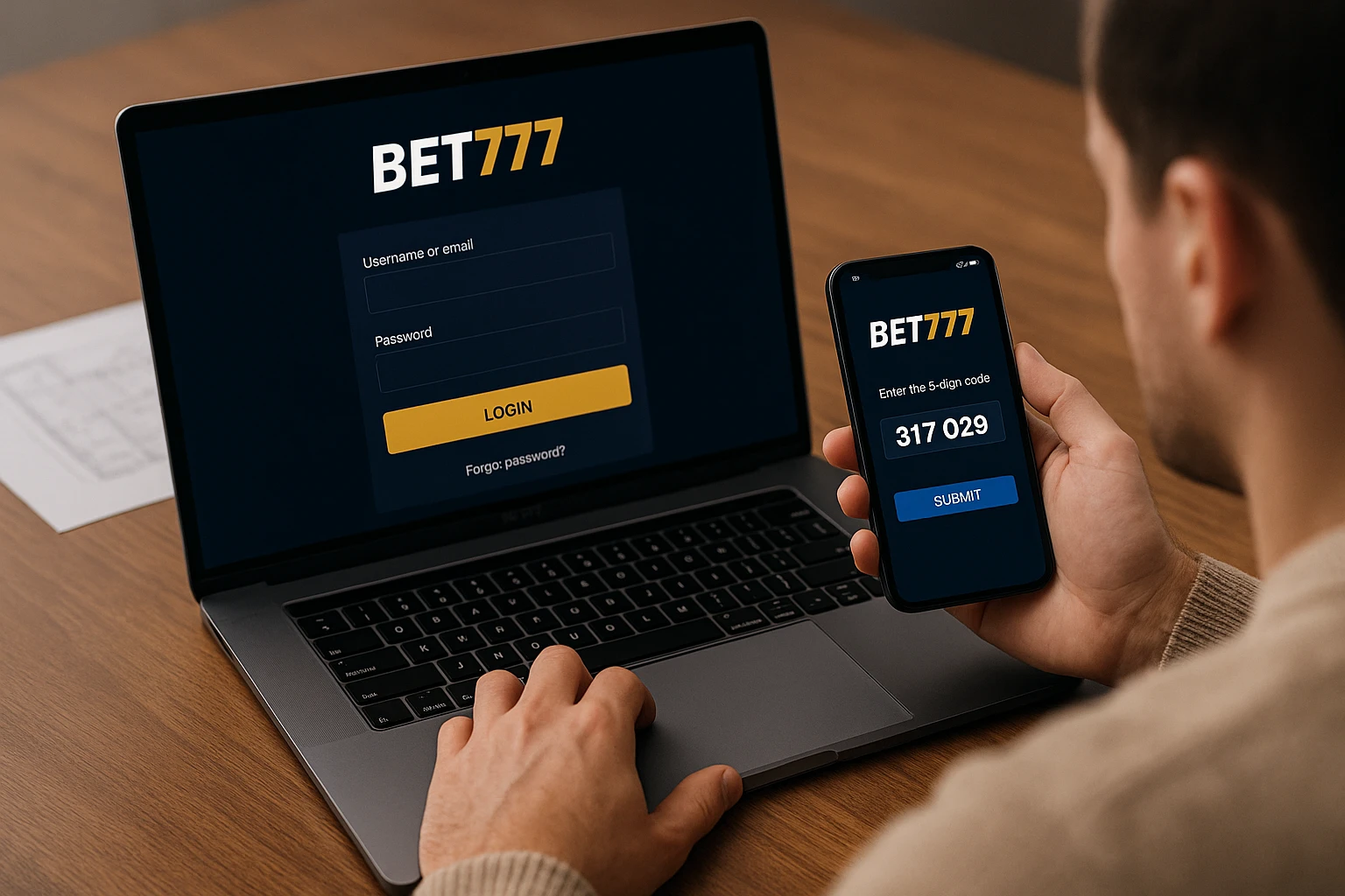 Criar uma nova Conta no plataforma BET777
