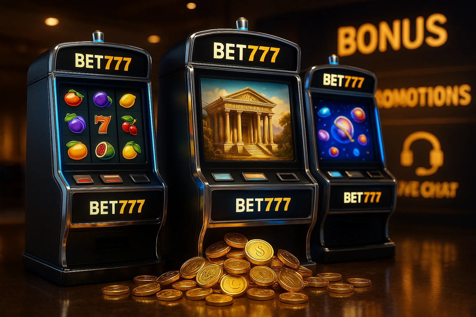 Explore o mundo das slot machines no BET777 Casino